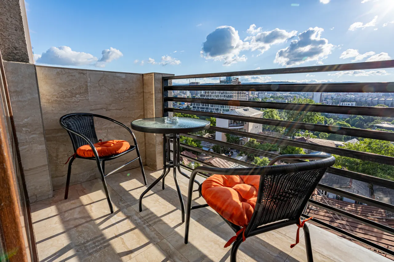 Large balcony connected to the living room