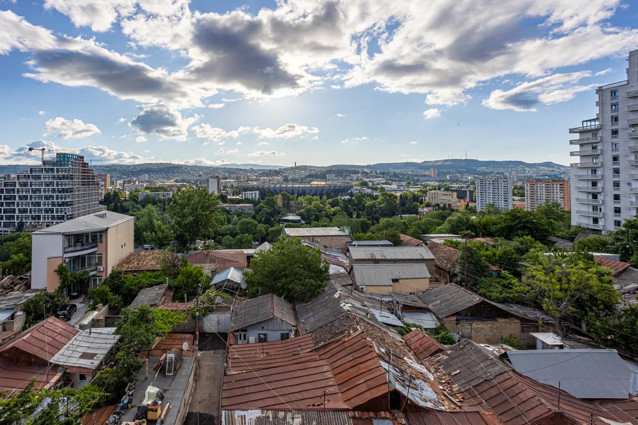 Tbilisi skyline and Kura valley panorama
