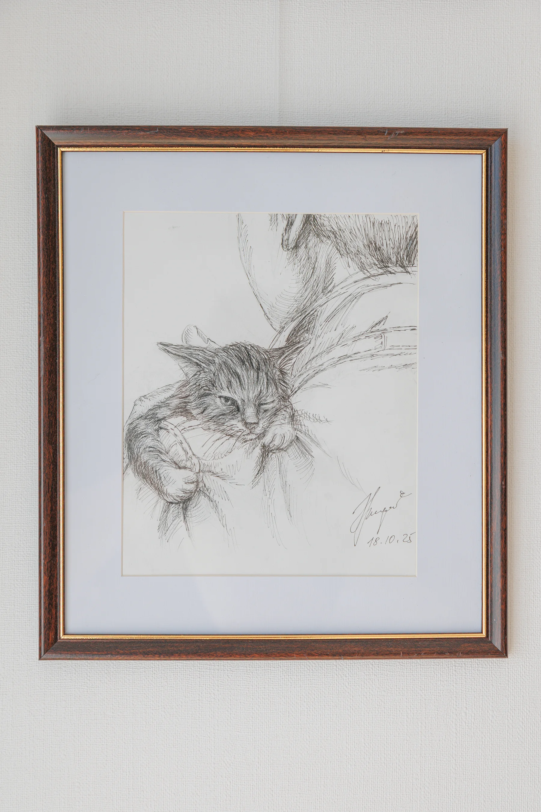 Black-and-white cat artwork 2 by Inessa Gogia